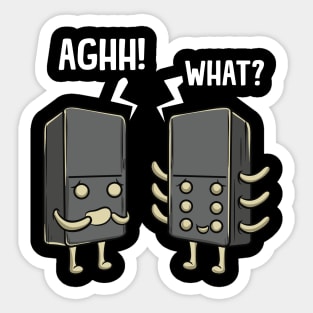 Aghh! What | Funny Dominoes Pieces Gift | Game Player Domino Sticker